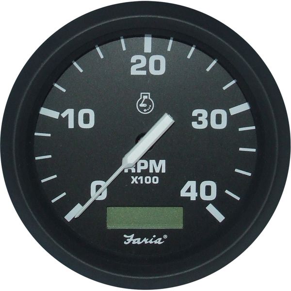 Faria Tacho/Hourmeter in Euro Black (4000RPM / Alternator / Generator)