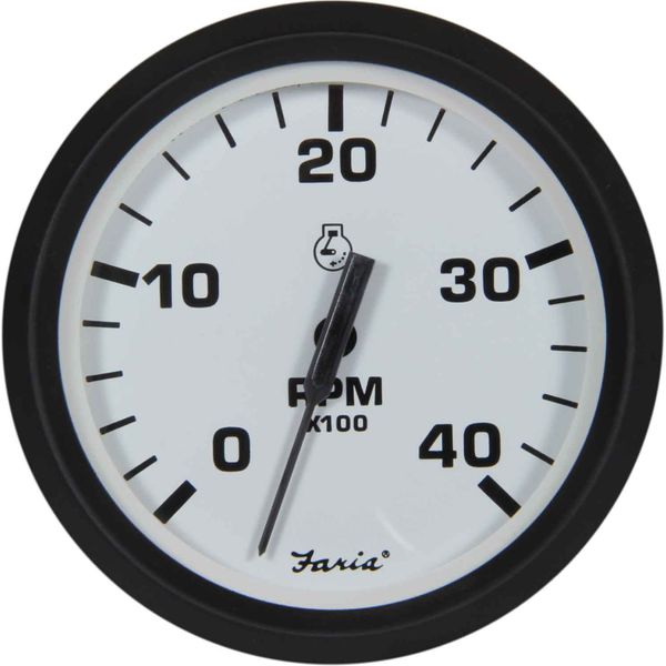 Faria Beede Tachometer in Euro White (4000RPM / Alt / Gen)