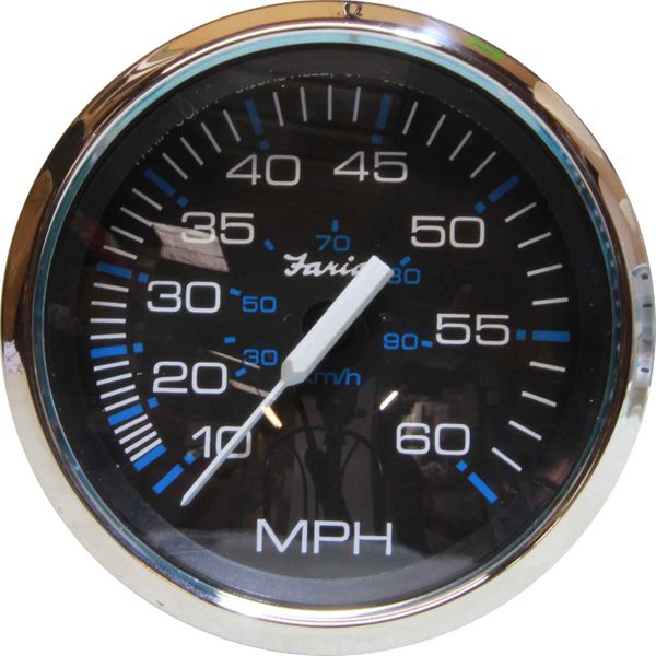 Faria Speedometer in Chesapeake SS Black (Mechanical Pitot / 60MPH)