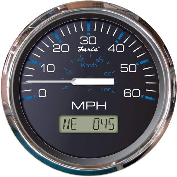 Faria Speedometer with LCD Display in Chesapeake SS Black (GPS, 60MPH)