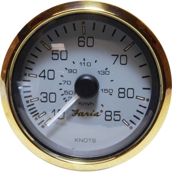 Faria Speedometer in Signature Gold (Mechanical Pitot Tube / 85 Knots)