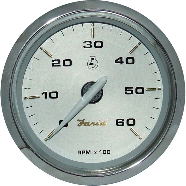 Faria Beede Tachometer in Kronos Style (6000RPM / Petrol Inboard)