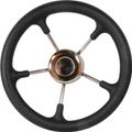 Osculati Stainless Steel Steering Wheel (Black Padded Rim / 320mm)