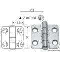 Osculati Stainless Steel Hinge (39mm x 38mm / Standard Pin)