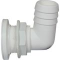 White Fire Port with 90 Degree Hose Adaptor (38mm Cutout, 70mm OD)