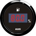KUS Digital Fuel Level Gauge with Black Stainless Bezel (Euro)