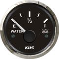 KUS Water Level Gauge with Stainless Bezel (Black / Euro Resistance)