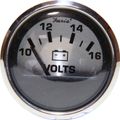 Faria Beede Voltmeter Gauge in Spun Silver Style (12V)