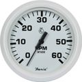 Faria Beede Tachometer in Dress White Style (6000RPM / Petrol Inboard)